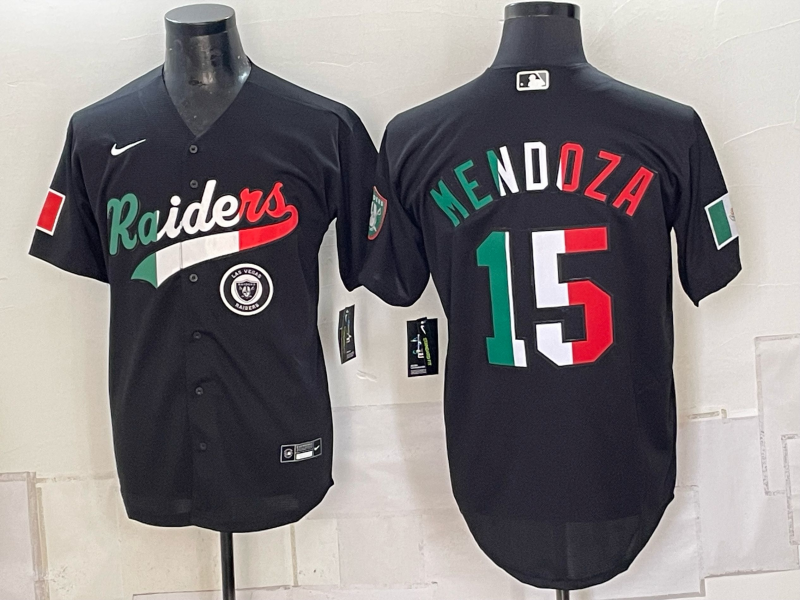 Men 2026 Oakland Raiders #15 Mendoza black Nike Limited NFL Jersey 093015